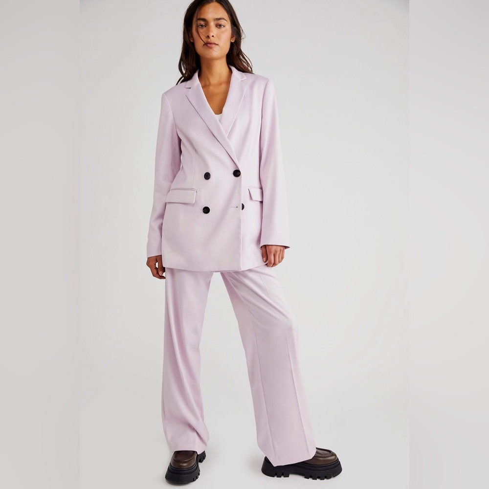 NWT Scotch & Soda Hot Pink satin Aloha Hula Double Breasted Suite, Size L